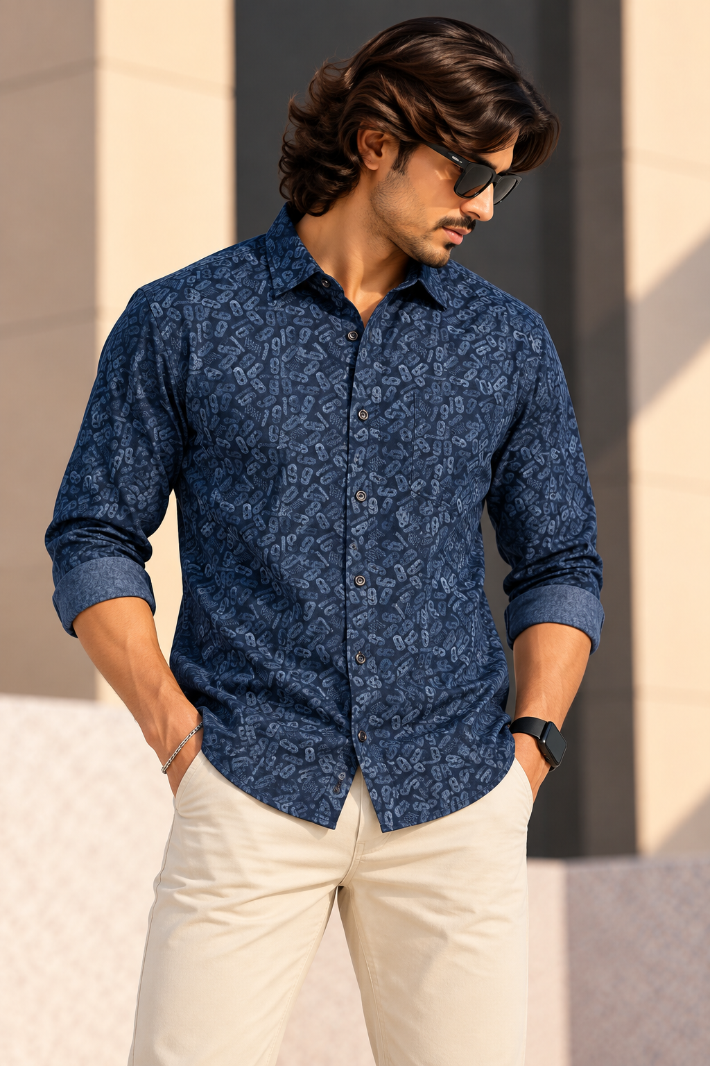 LawmanPg3 – Midnight Motif Regular Fit. Shirt