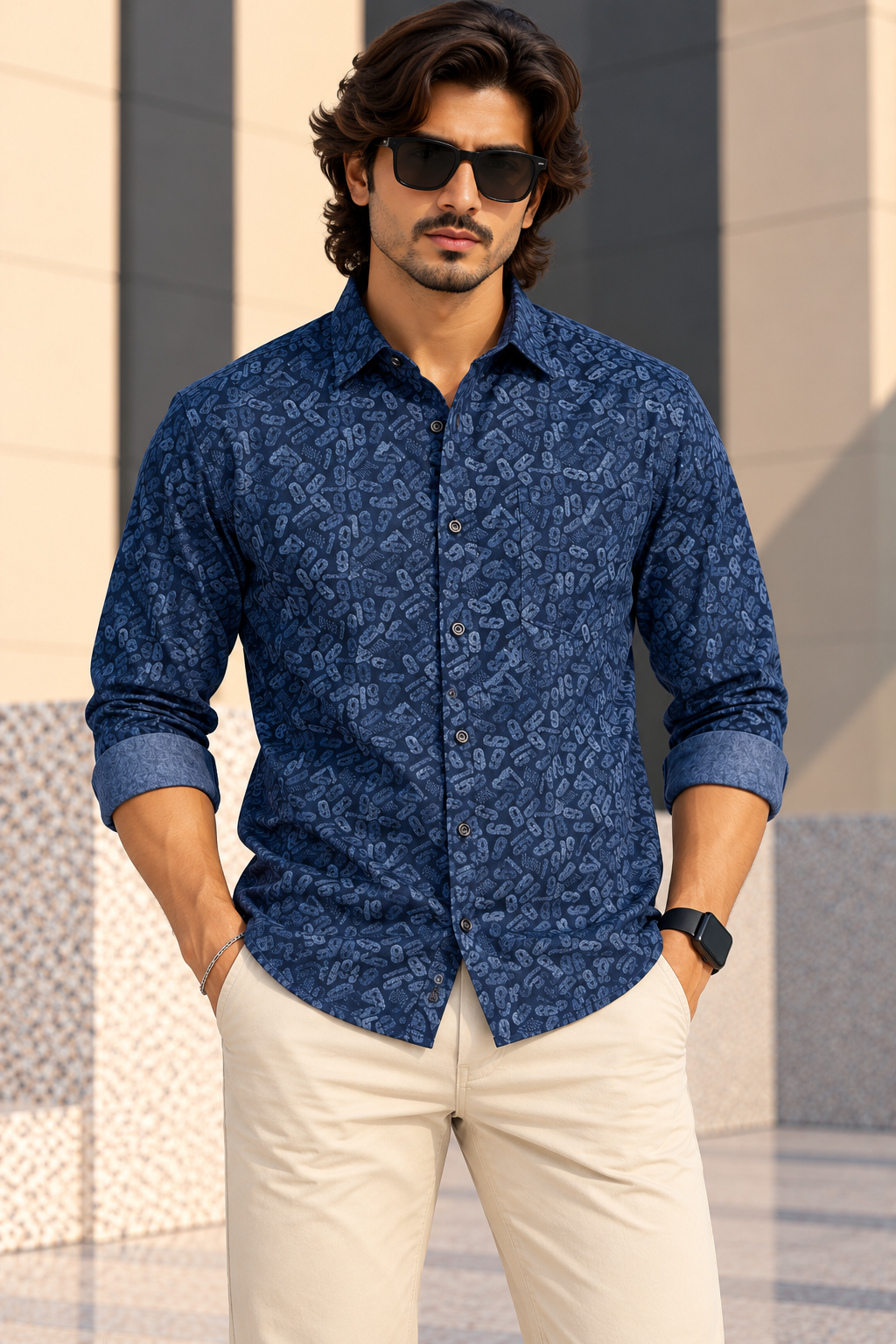 LawmanPg3 – Midnight Motif Regular Fit. Shirt