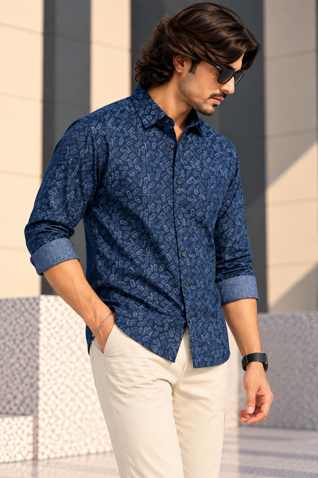 LawmanPg3 – Midnight Motif Regular Fit. Shirt