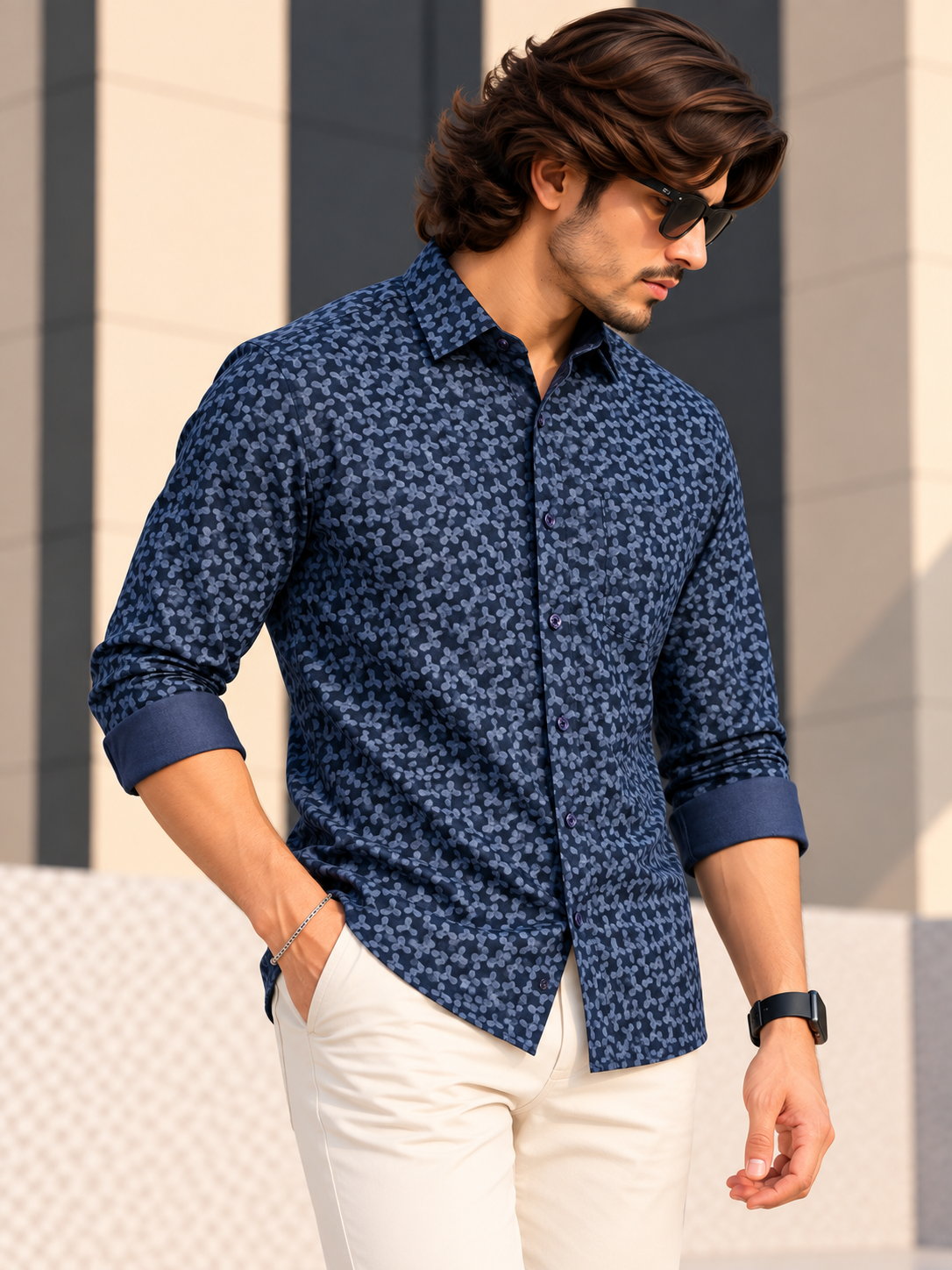 LAWMANpg3 – Midnight Motif Regular-fit. Shirt