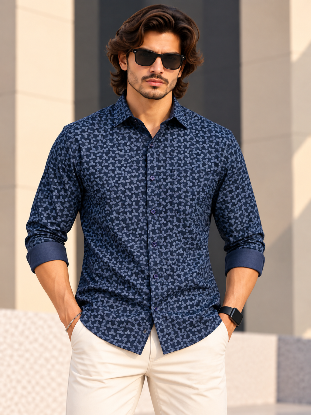 LAWMANpg3 – Midnight Motif Regular-fit. Shirt