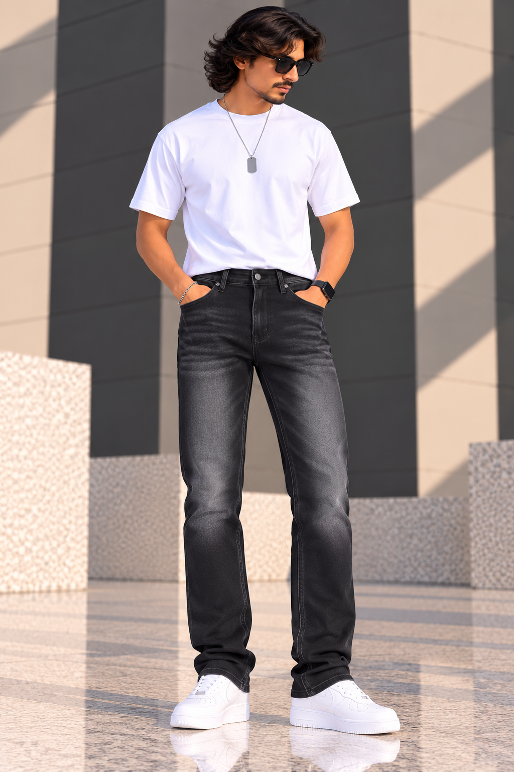 LawmanPg3 — Urban Black Lenon-fit. Jeans