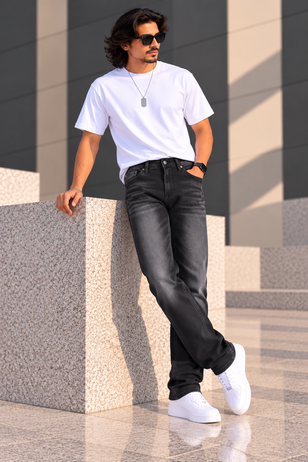 LawmanPg3 — Urban Black Lenon-fit. Jeans