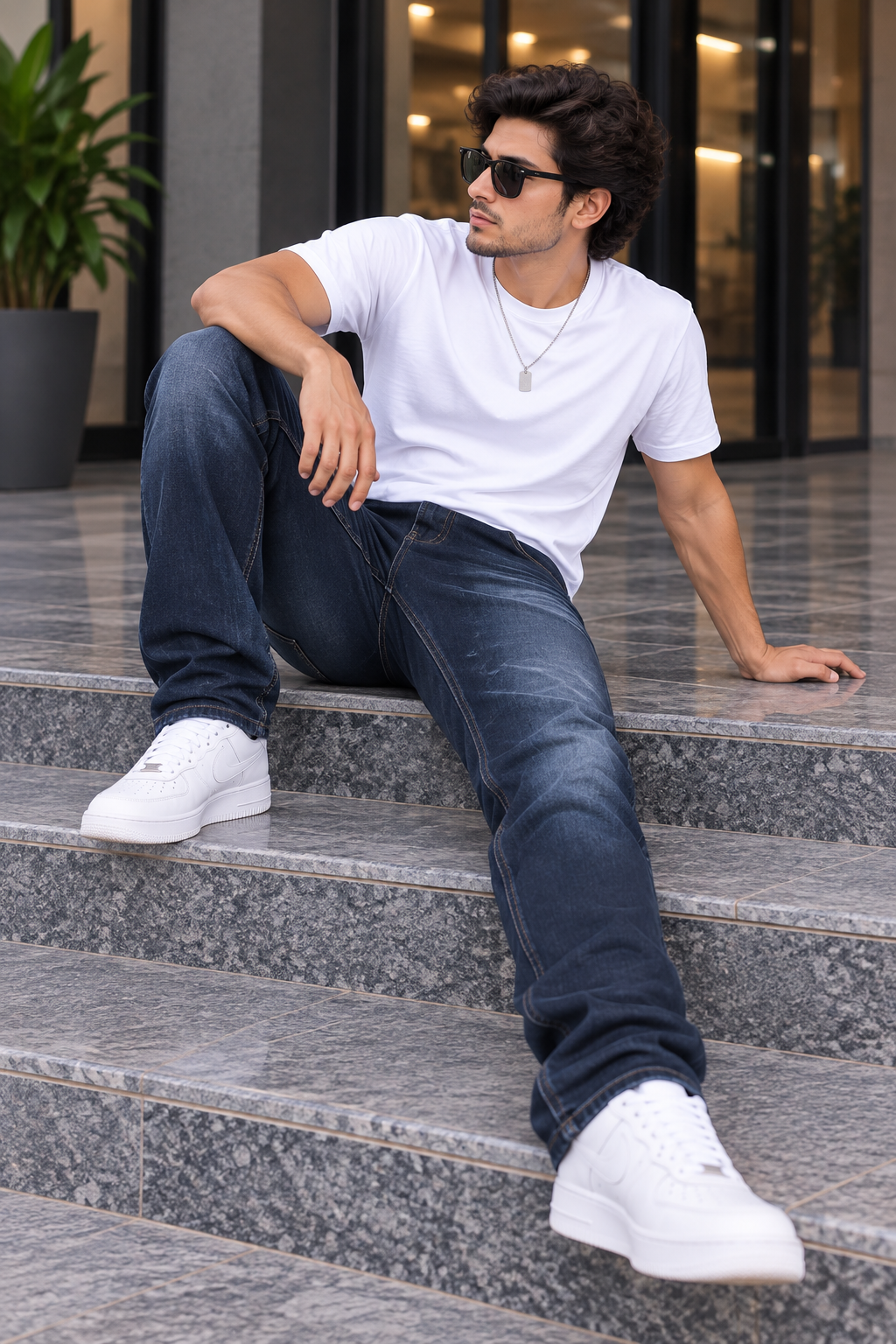 Denim Wash Ankle-fit Jeans