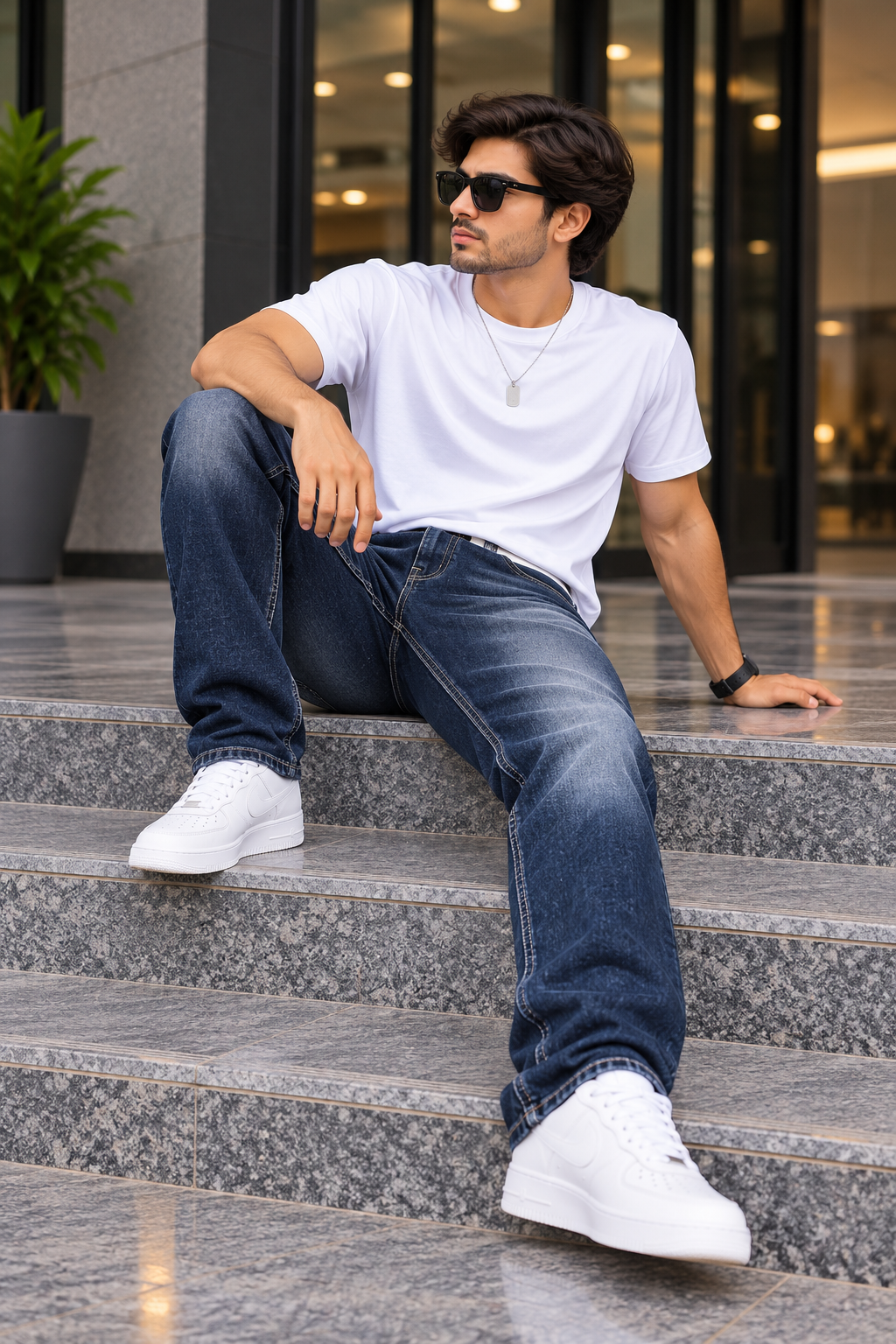 Denim Wash Ankle-fit Jeans