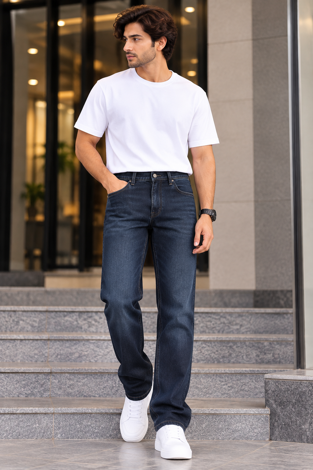 Denim Wash Ankle-fit Jeans
