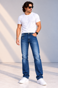 Indigo Denim Drift Wash Ankle-fit Jeans