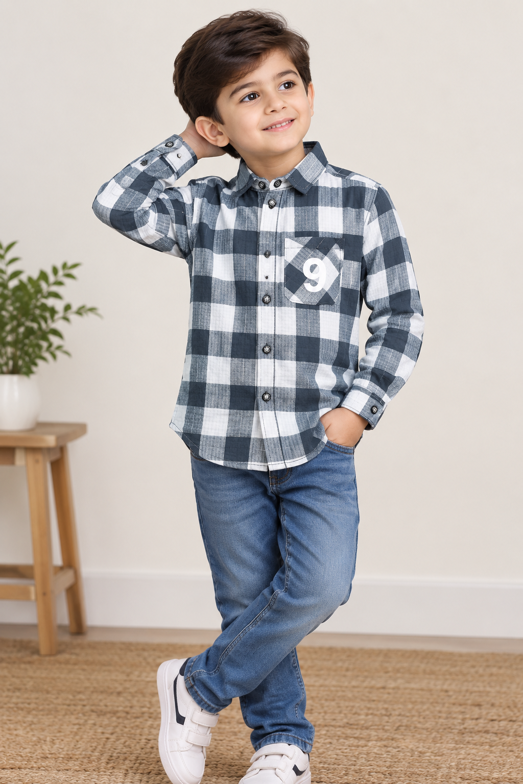ENDEE -  Funky Casuals Checked Boys Shirts