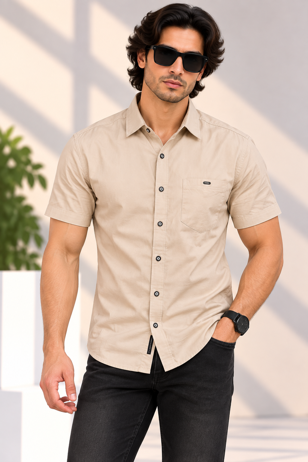 🤎 Urban Race – Sandstone Comfort Half Shirt