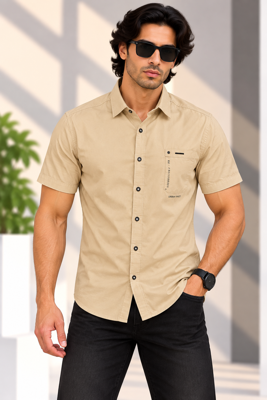👕 Urban Race — “Desert Edge” Half-Sleeve Shirt