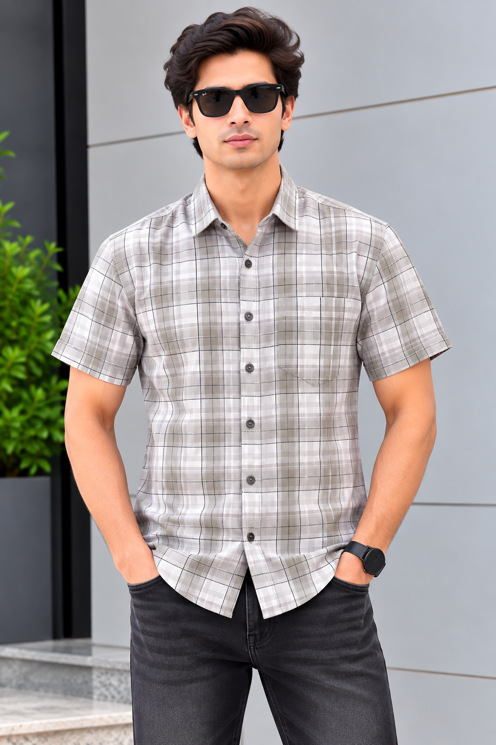RED & WHITE - Cotton Checks Shirts