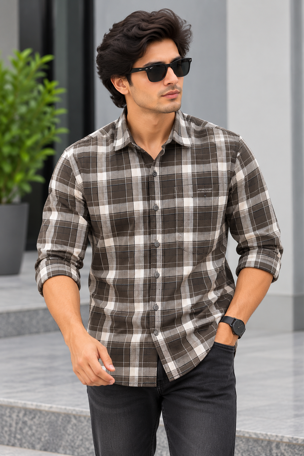 RED & WHITE - Cotton Checked Shirts