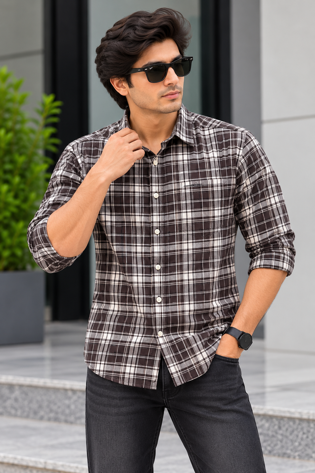 RED & WHITE - Cotton Checked Shirts