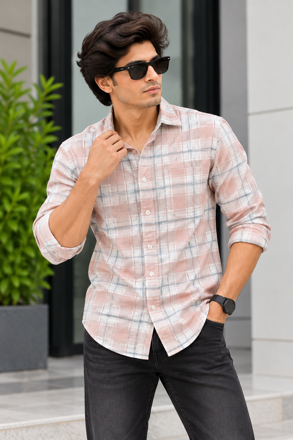 RED & WHITE - Cotton Checked Shirts