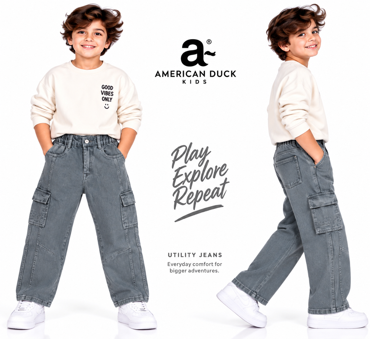 Urban Cargo Jeans 🩶✨