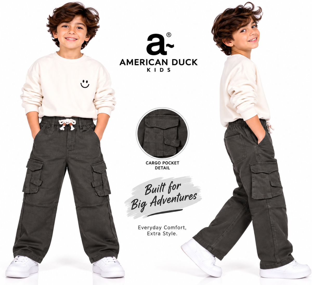 Black Utility Cargo Jeans 🖤✨