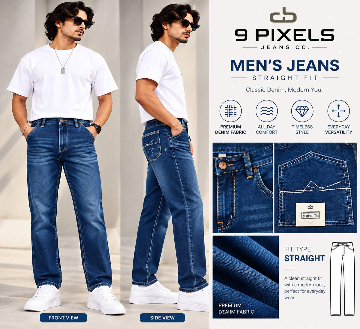 9 pixels jeans