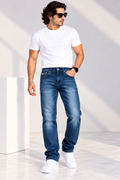 Necron -  Denim Blue Ankle-fit Jeans