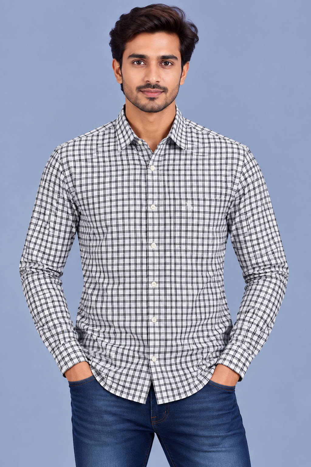 Red & White Check Casual Shirt