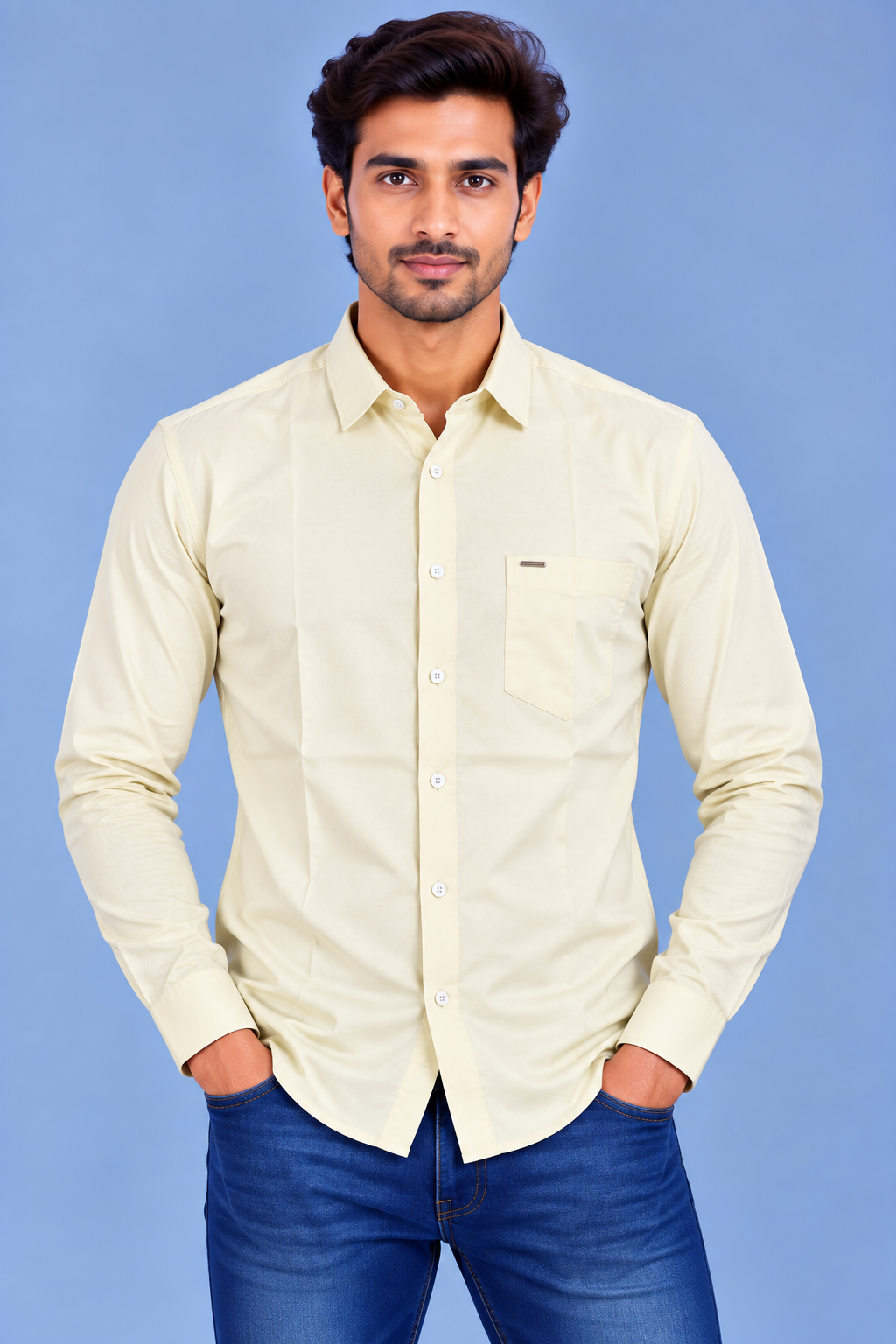 RED & WHITE Plain Casual Shirts