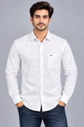 RED & WHITE Plain Casual Shirt
