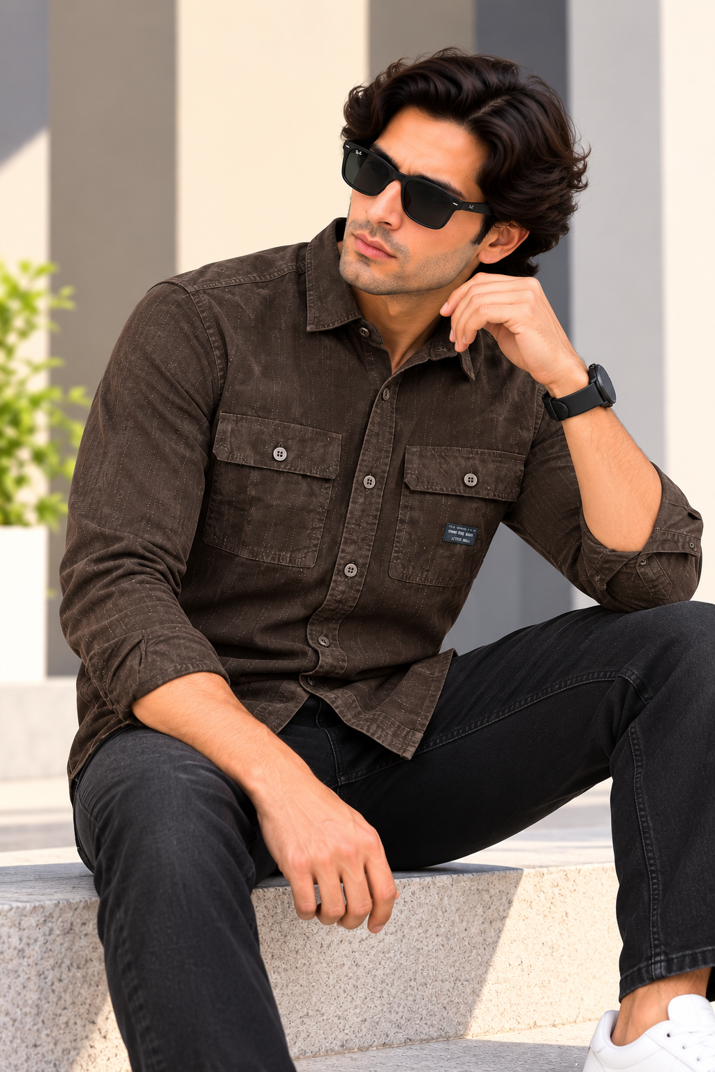 MYSTERY OF FASHION (MOF)  -  Plain fUNKY Casuals Shirt