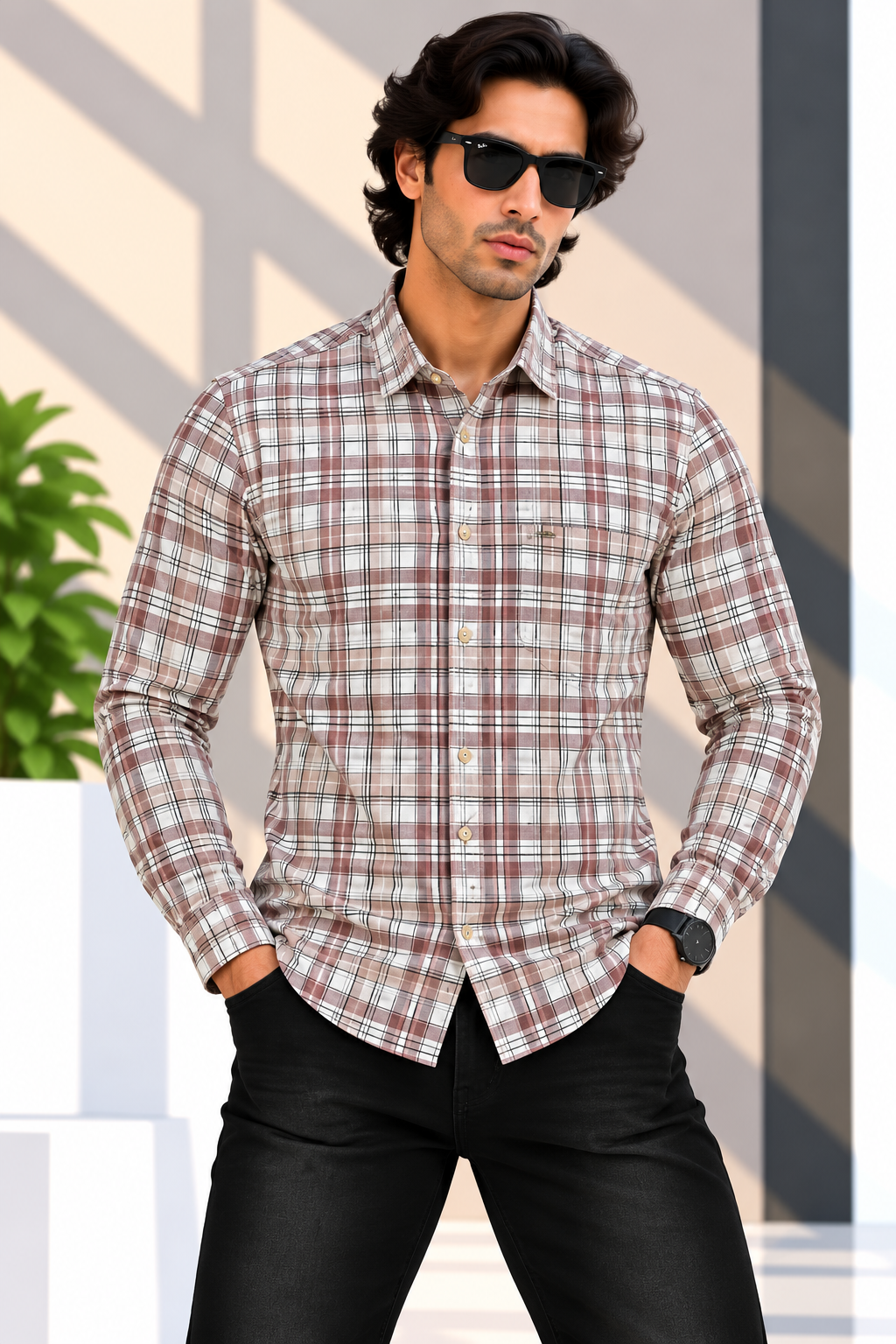 Red & White Check Shirt