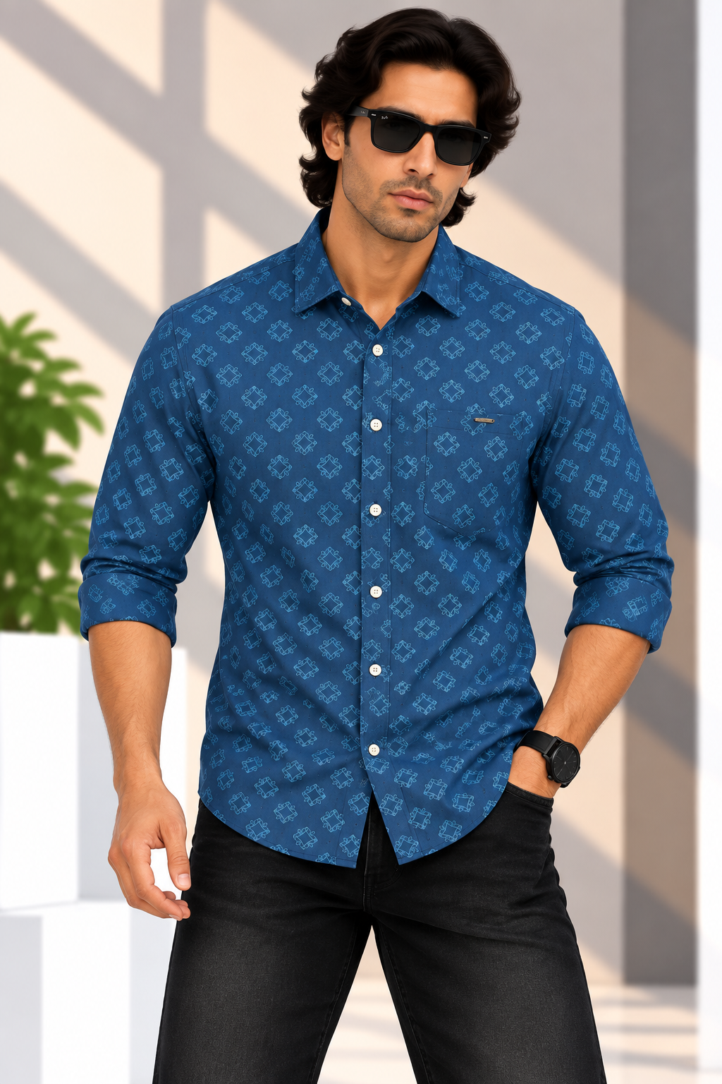 RED & WHITE -  Printed Casuals Shirts