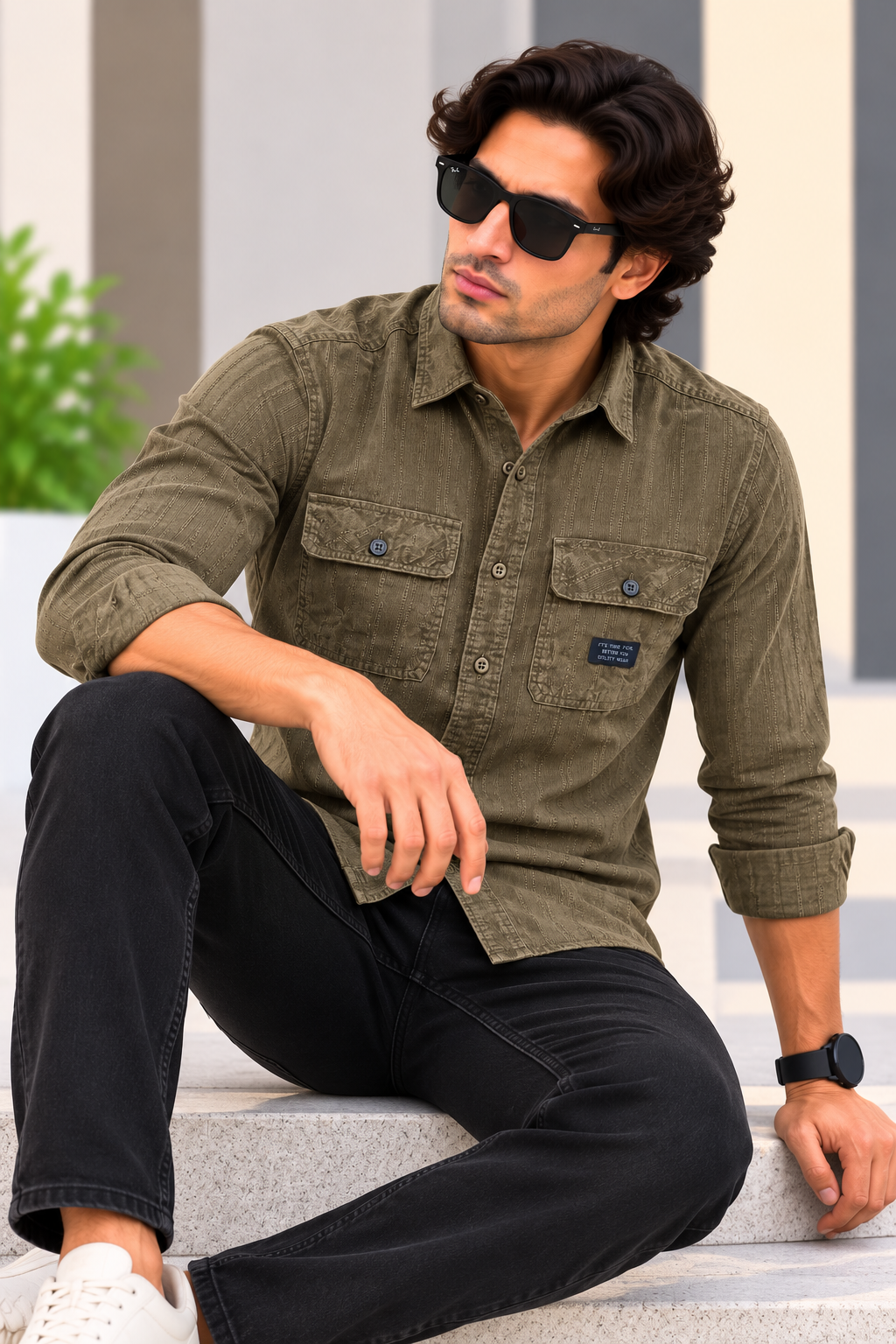 MYSTERY OF FASHION (MOF)  -  Plain fUNKY Casuals Shirt