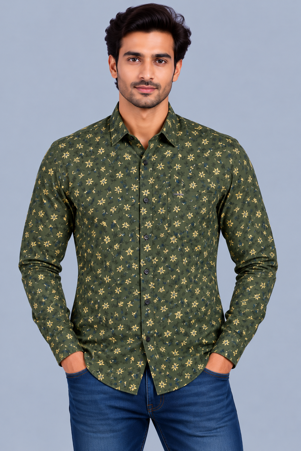 Red & White Printed Casuals Shirt