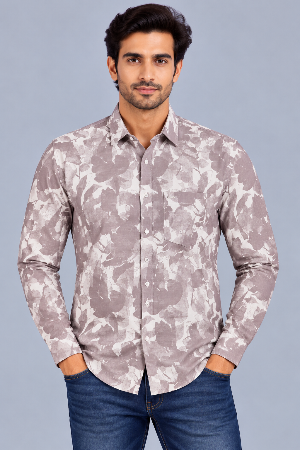 Red & White Printed Casuals Shirt