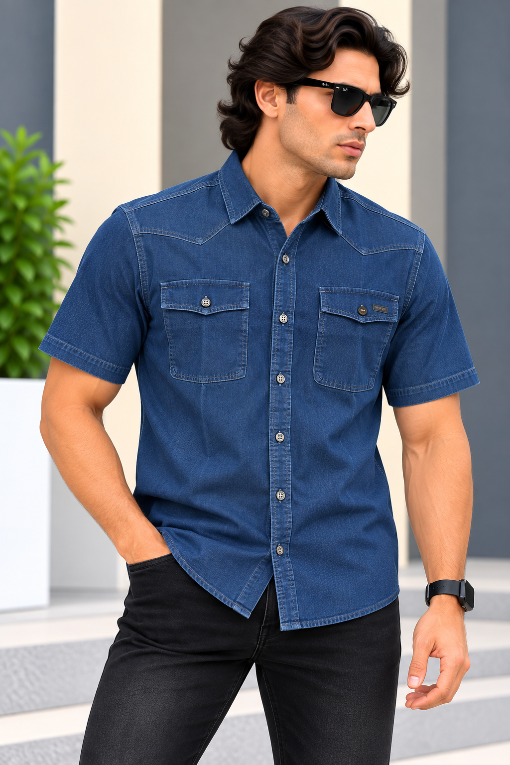 MYSTERY OF FASHION (MOF) -  fUNKY Casual Denim Shirt