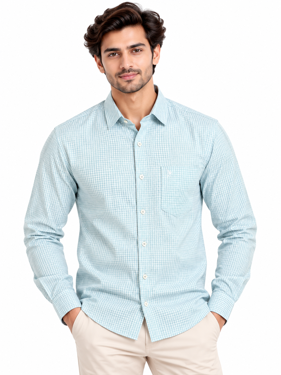 CITRUS -  Men Smart Casual Mini Checks Formal Shirts