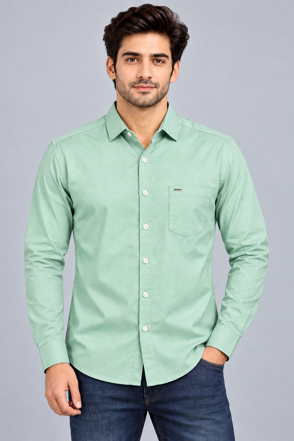 RED & WHITE Plain Casuals Shirts