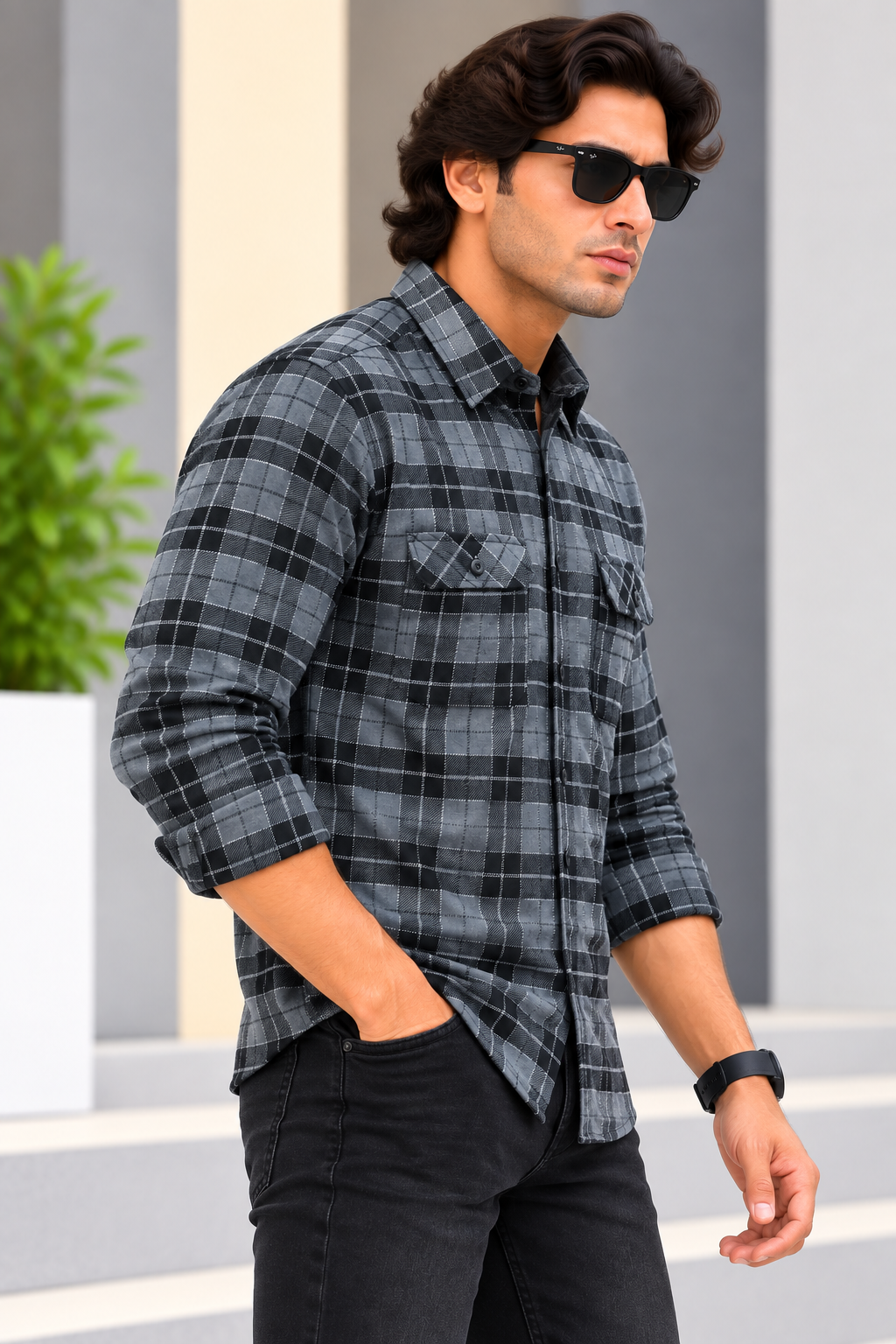 MYESTRY OF FASHION (MOF)  - Urban Shadow Check Shirt