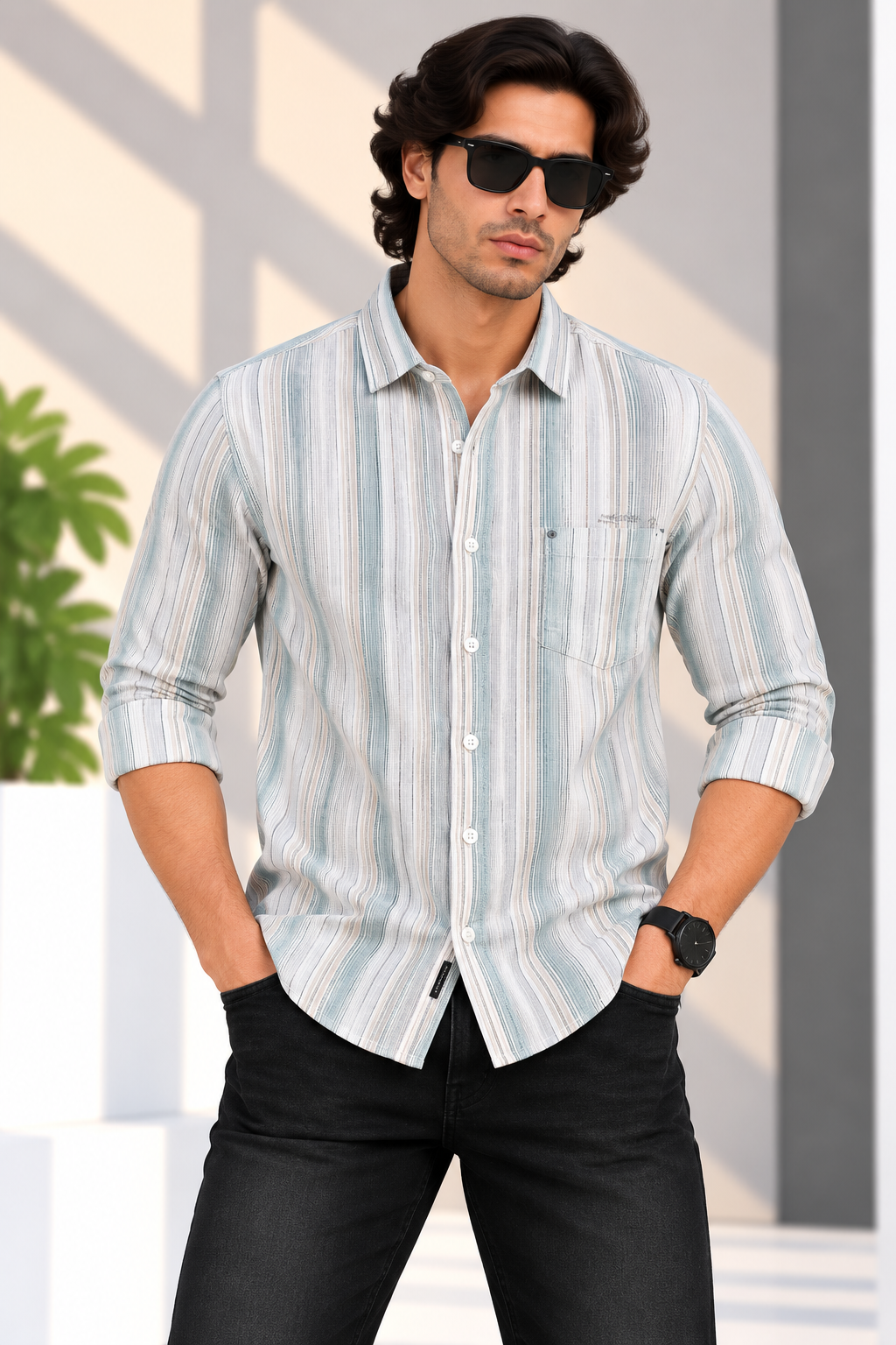 RED & WHITE -  Printed Casuals Shirts