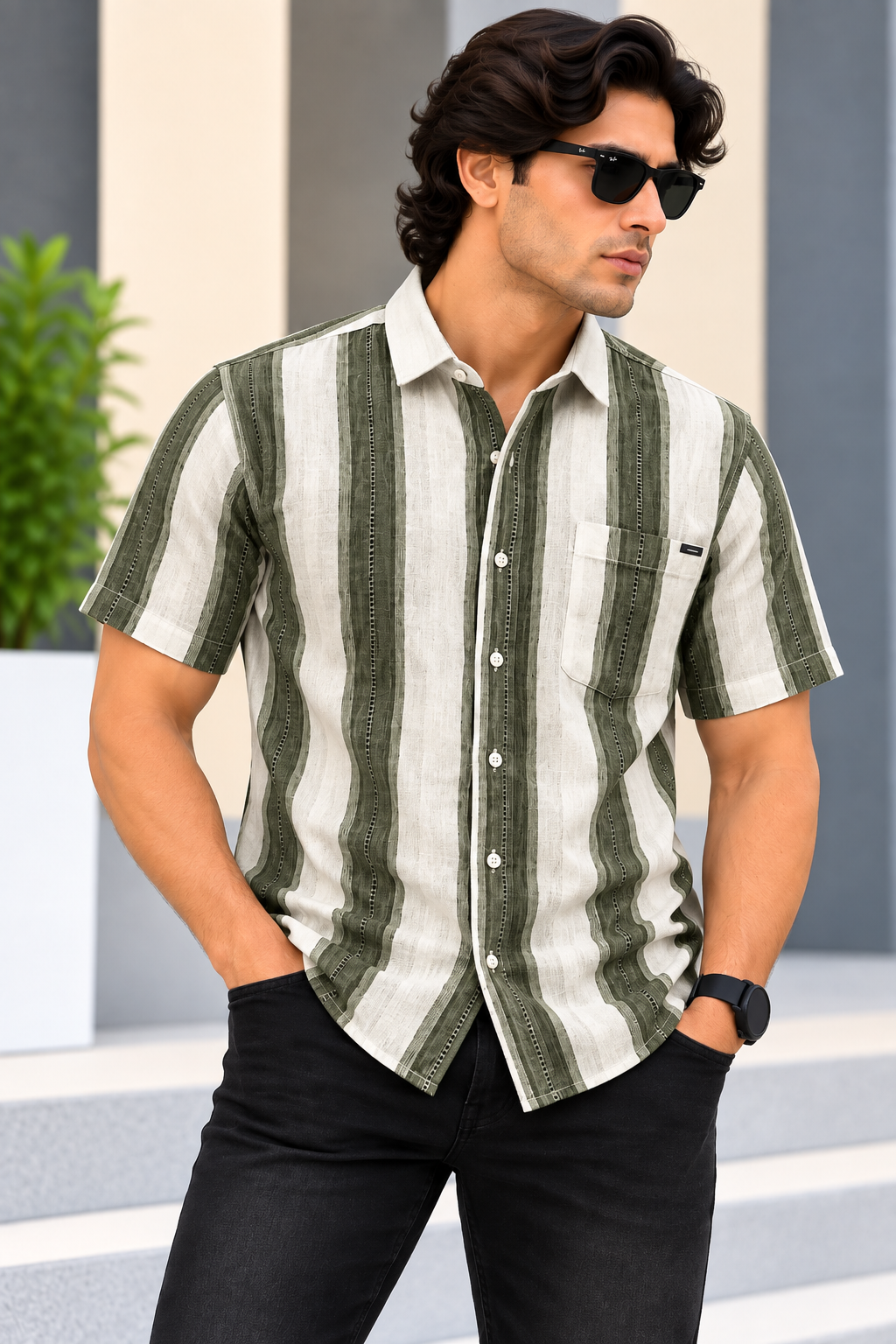MYSETRY OF FASHION (MOF) -  fUNKY Stripes Casual Shirts