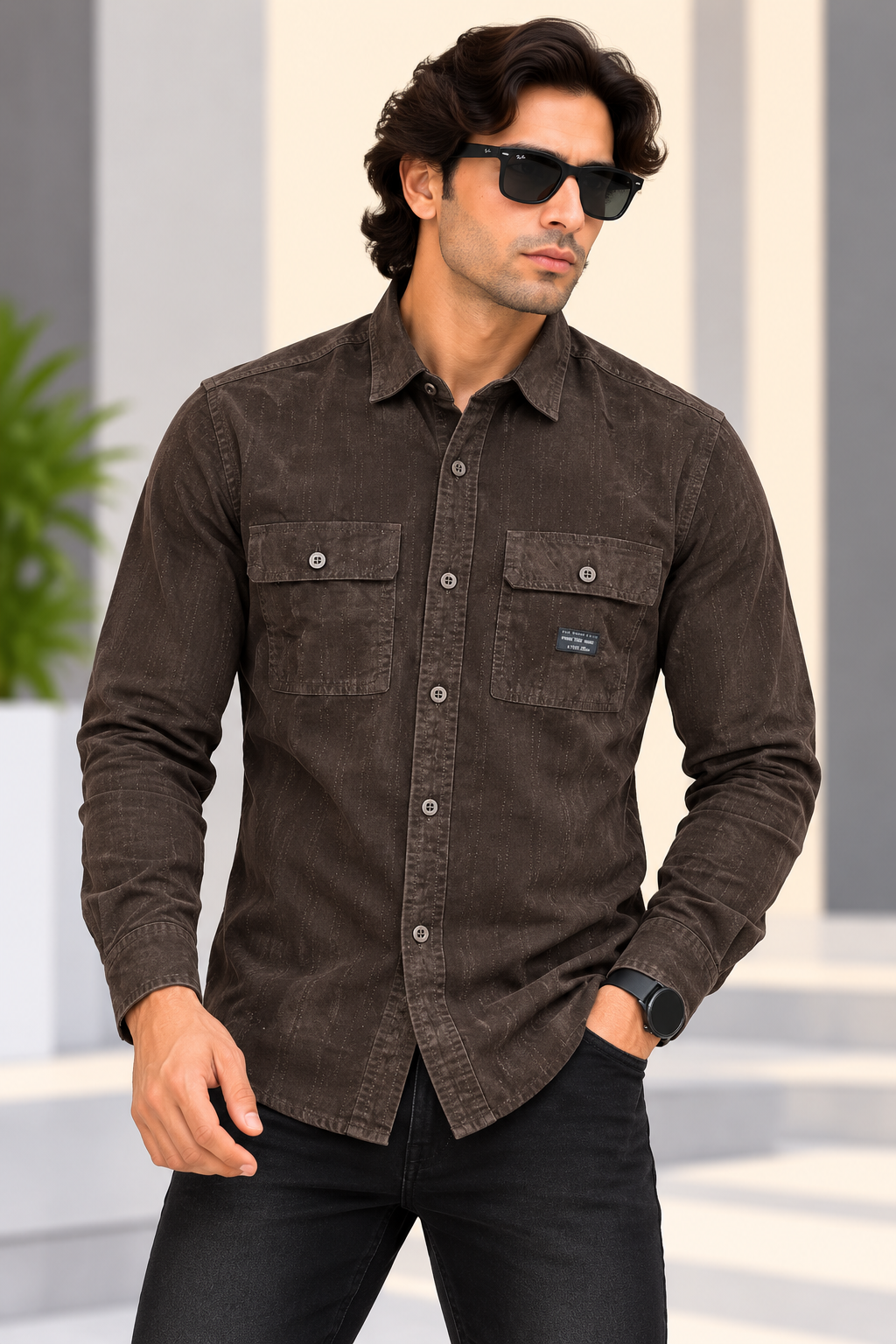 MYSTERY OF FASHION (MOF)  -  Plain fUNKY Casuals Shirt
