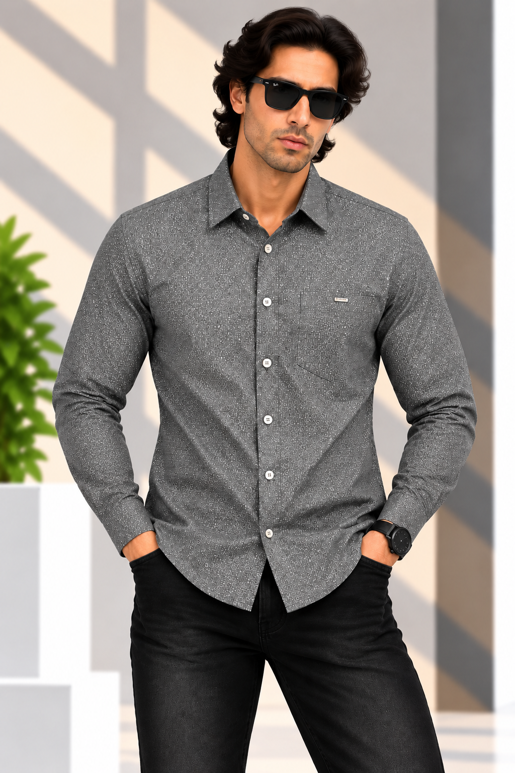 RED & WHITE -  Printed Casuals Shirts