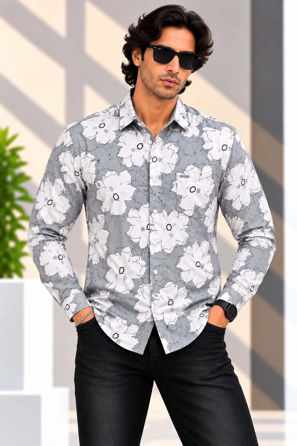 RED & WHITE -  Printed Casuals Shirts