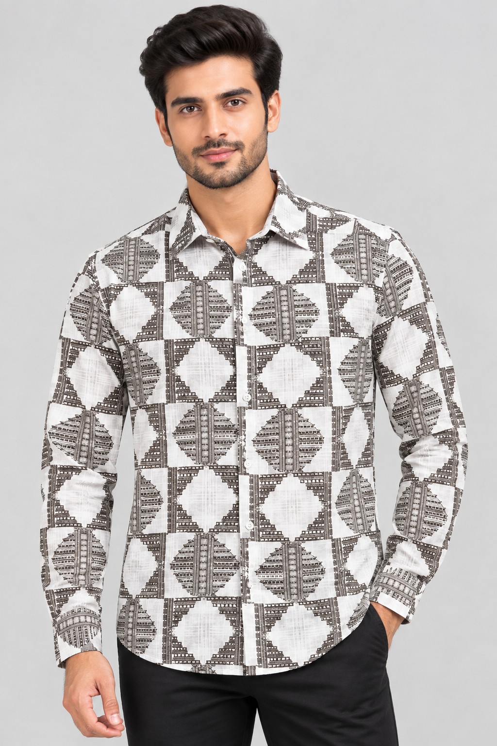 RED & WHITE -  Printed Casuals Shirts