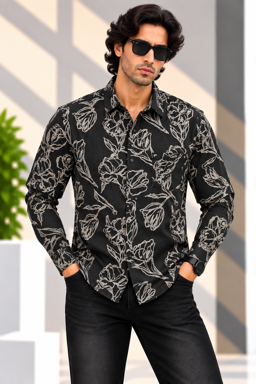 RED & WHITE -  Printed Casuals Shirts