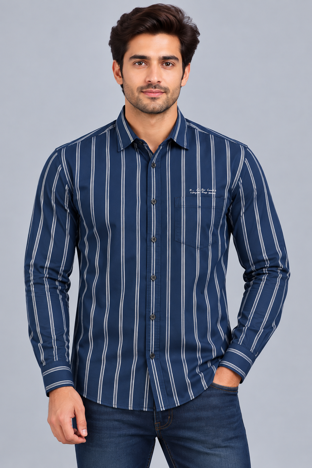 Red & White Stripes Casual Shirt