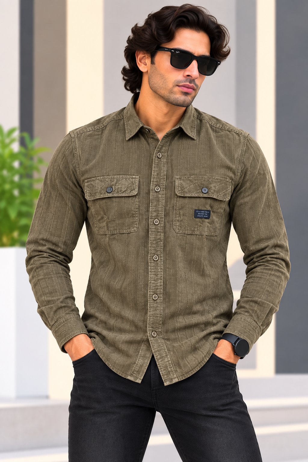 MYSTERY OF FASHION (MOF)  -  Plain fUNKY Casuals Shirt