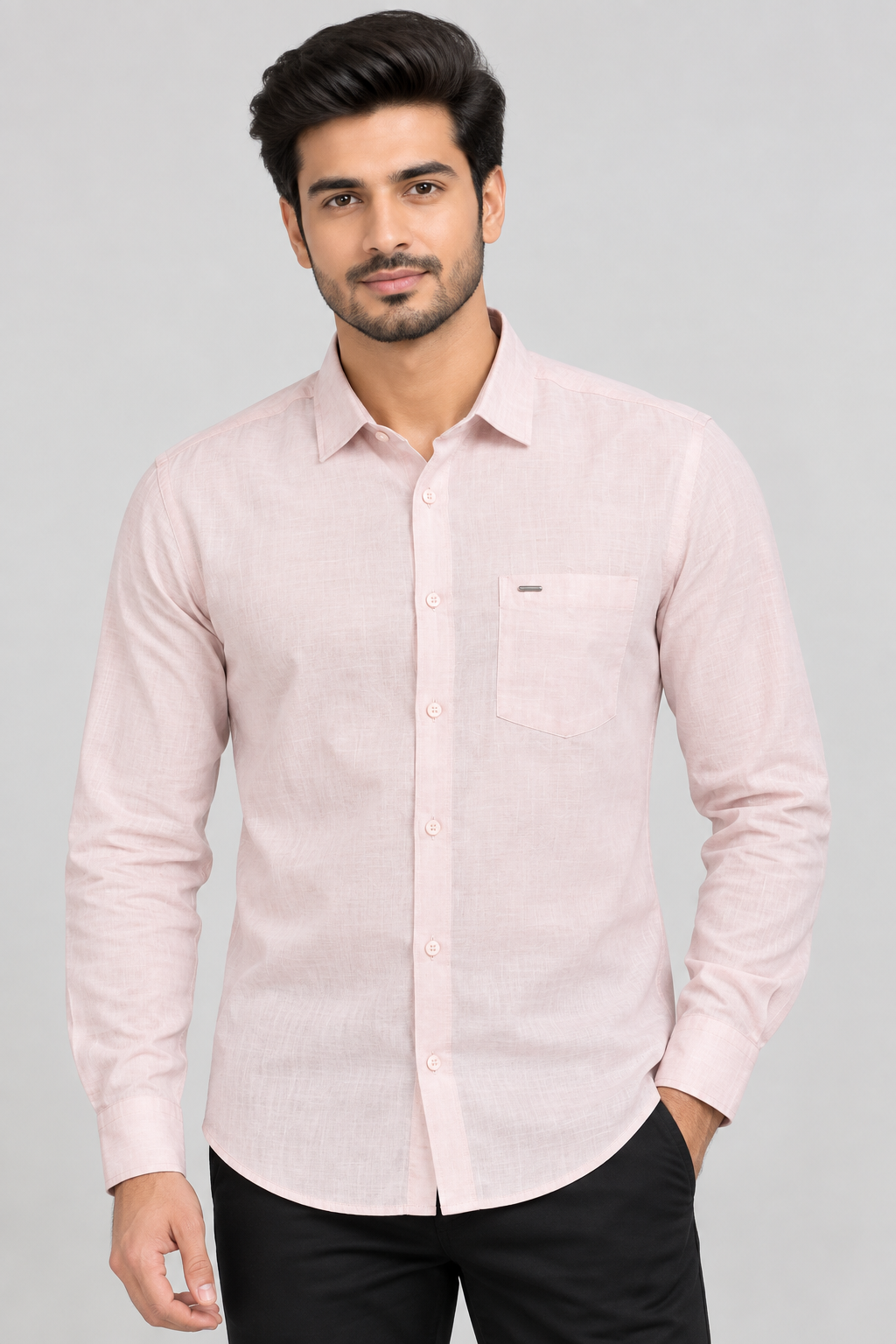 RED & WHITE - PLAIN Casuals Shirts