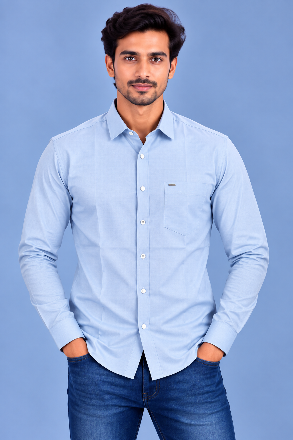 RED & WHITE Plain Casual Shirt