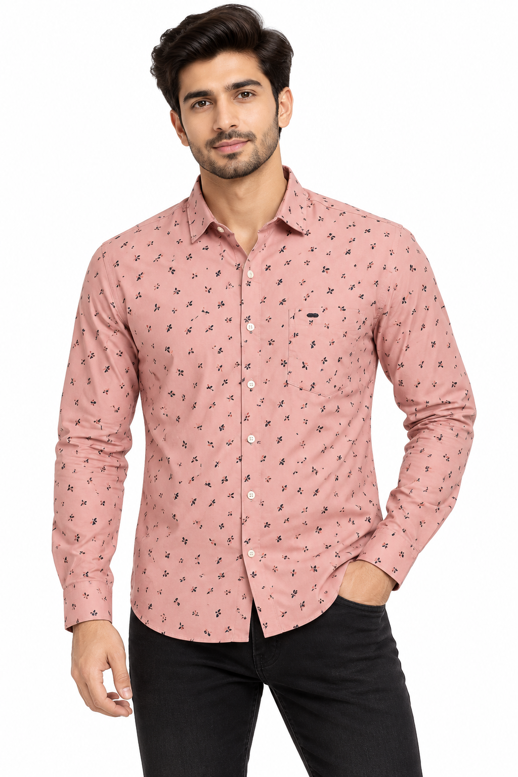 RED & WHITE -  Mini Printed Casual Shirts