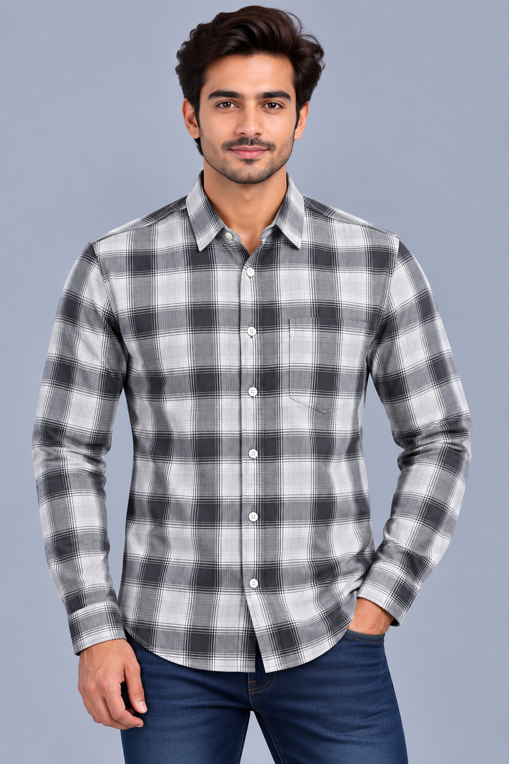 Red & White Check Casual Shirt