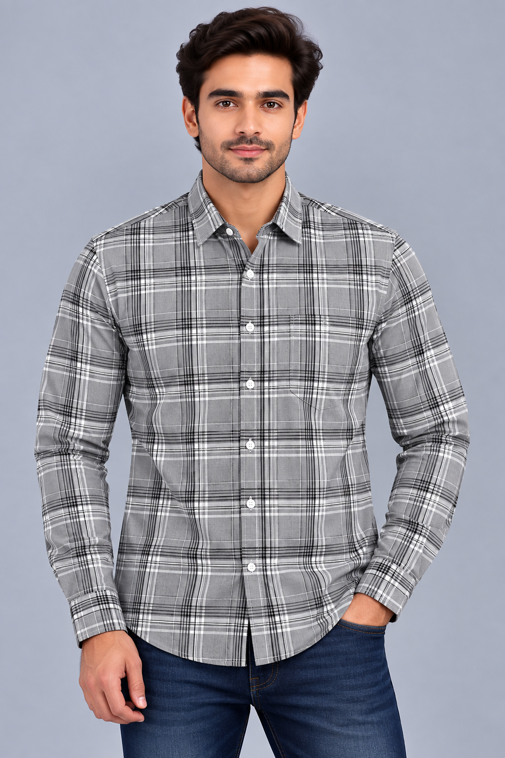 Red & White Check Casual Shirt