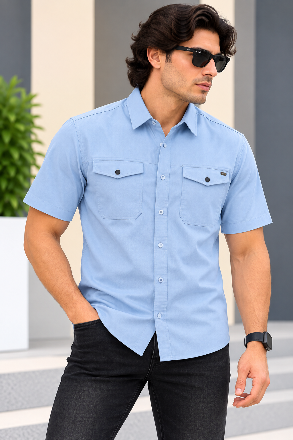 MYSTERY OF FASHION (MOF) -  fUNKY Casual Plain Shirt
